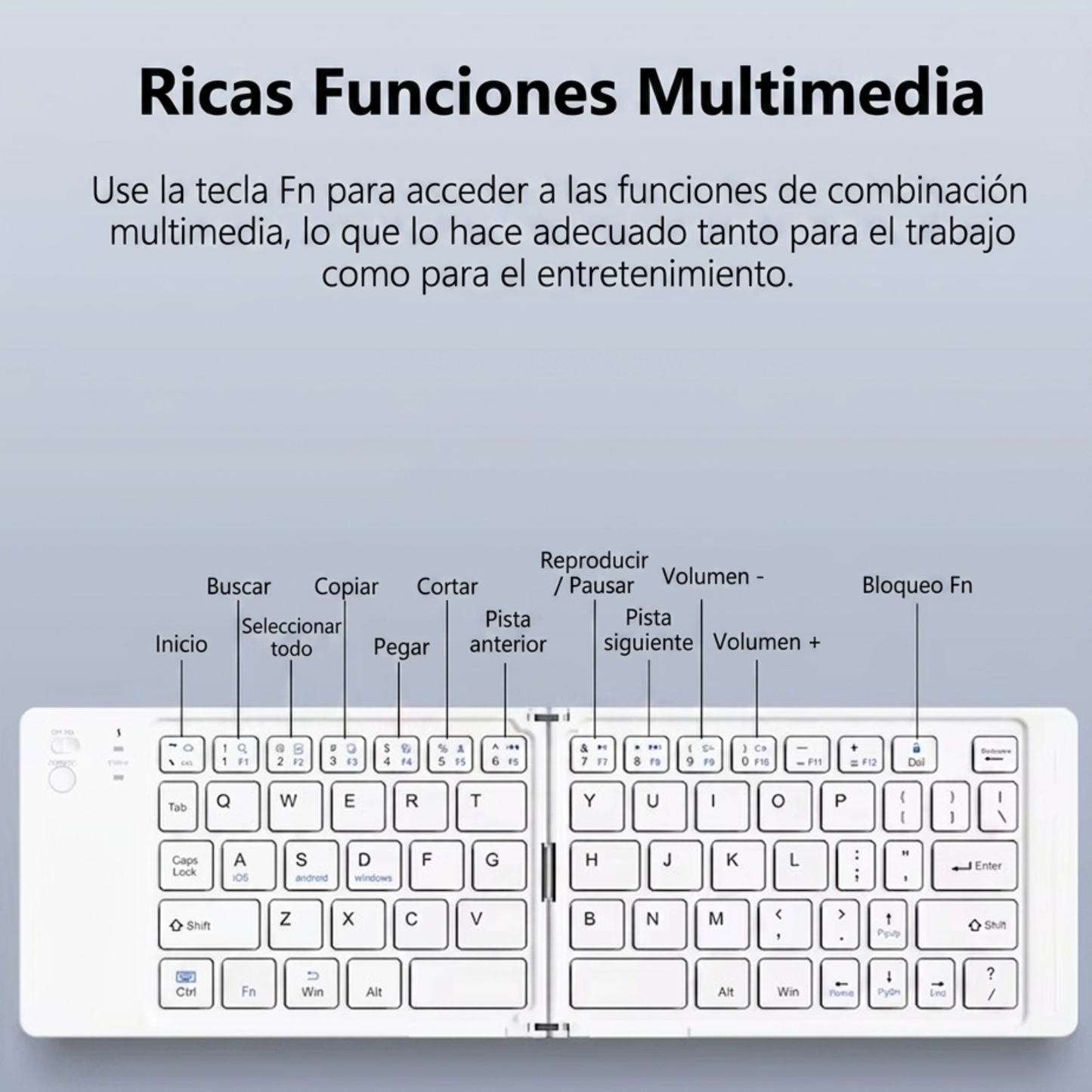 Mini Teclado Inalámbrico Plegable